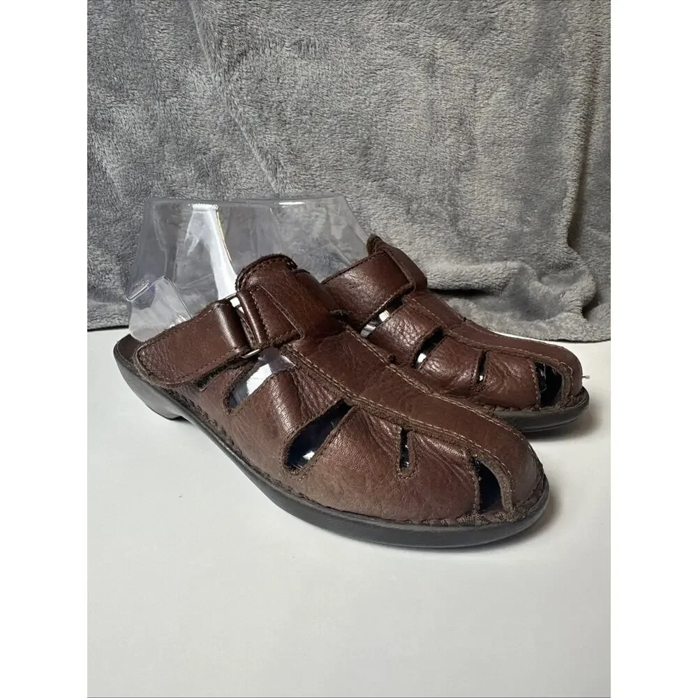 Easy Spirit Women’s Mule Sandal Shoes Comfort Slide Medium Brown Leather Sz 7.5‎
